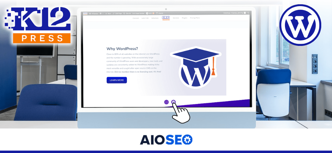 AIOSEO being used on a K12Press school Wordpress website and it integrated with the divi visual builder